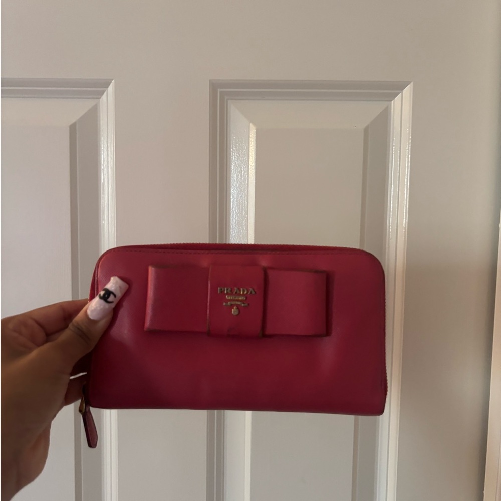 Prada Fuchsia Bow Wallet